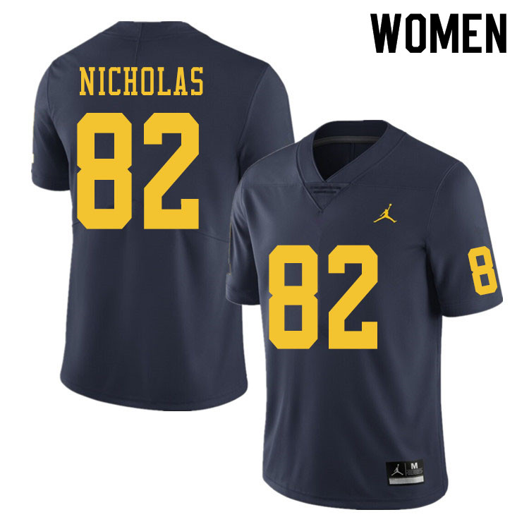 Women #82 Desmond Nicholas Michigan Wolverines College Football Jerseys Sale-Navy